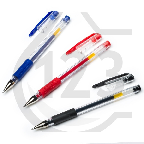 Gel pen | 0.6mm | blue/black/red | 123ink | 3-pack 400241 - 1