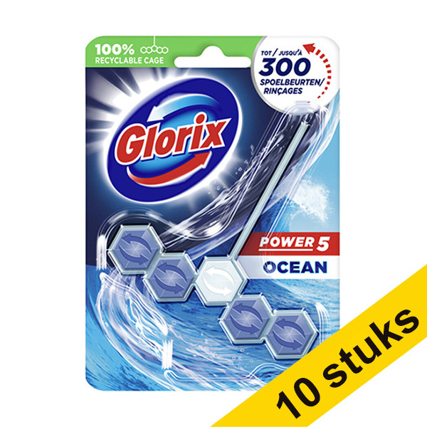 Glorix Power 5 Ocean toilet block, 55g (10-pack)  SGL00043 - 1