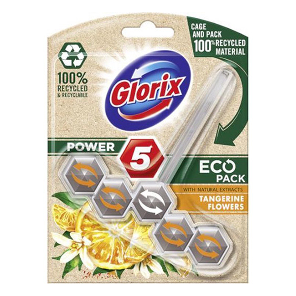 Glorix Power 5 Tangerine Flowers toilet block, 55g  SGL00046 - 1