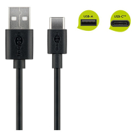 Goobay black USB-A to USB-C cable, 0.1m K010214056