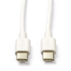 Goobay white USB-C to USB-C cable, 0.5m