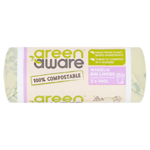 Bin bag (140L) compostable food waste | Green Aware | 3-pack IE000313 - 1