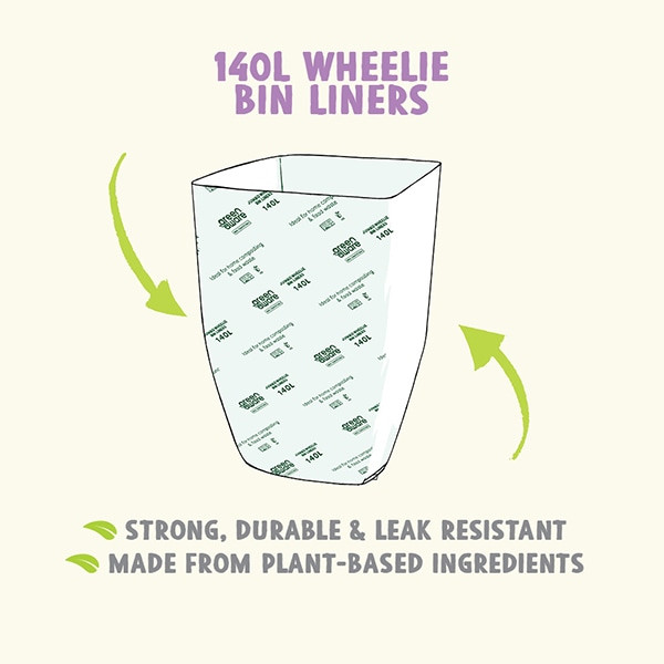 Bin bag (140L) compostable food waste | Green Aware | 3-pack IE000313 - 5