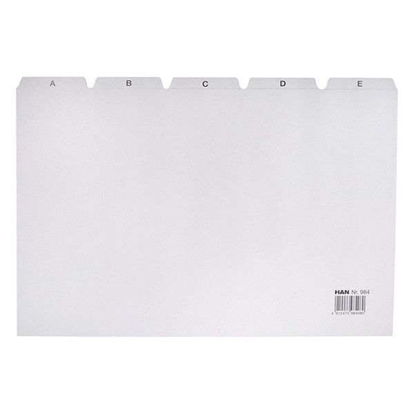 HAN grey A4 tab cards, 297mm x 210/220mm (1-pack) 984 218057 - 1