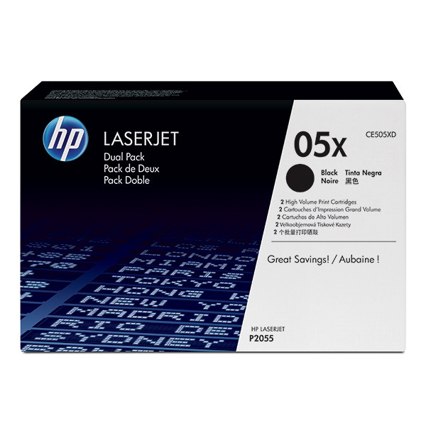 HP 05XD (CE505XD) high capacity black toner 2-pack (original HP) CE505XD 054074 - 1