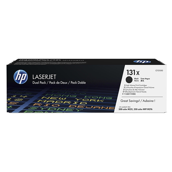 HP 131X (CF210XD) high capacity black toner 2-pack (original HP) CF210XD 055074 - 1