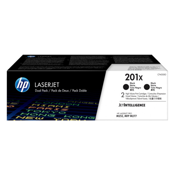 HP 201X (CF400XD) high-capacity black toner 2-pack (original HP) 054268 - 1