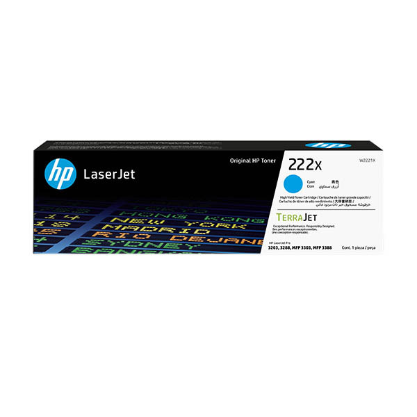HP 222X (W2221X) high-capacity cyan toner (original) 093362 - 1