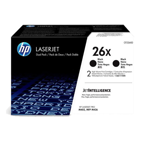 HP 26X (CF226XD) high capacity black toner (original HP) CF226XD 054270 - 1