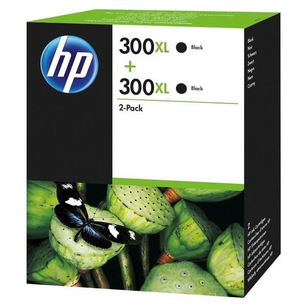 HP 300XL (D8J43AE) high capacity black ink cartridge 2-pack (original HP) D8J43AE 044332 - 1