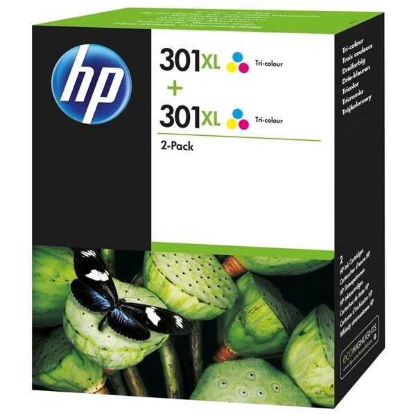 HP 301XL (D8J46AE)  high capacity colour ink cartridge 2-pack (original HP) D8J46AE 044338 - 1