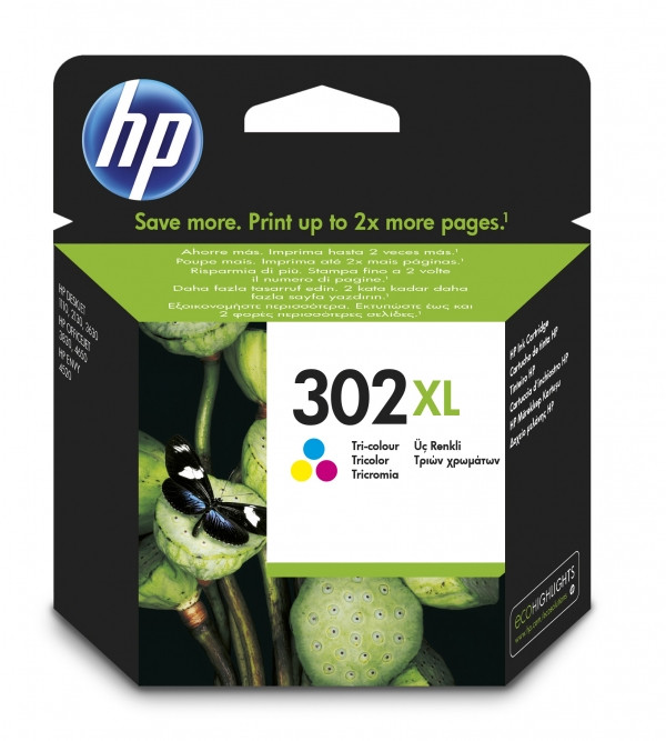 HP 302XL (F6U67AE) high capacity colour ink cartridge (original HP) F6U67AE 044454 - 1