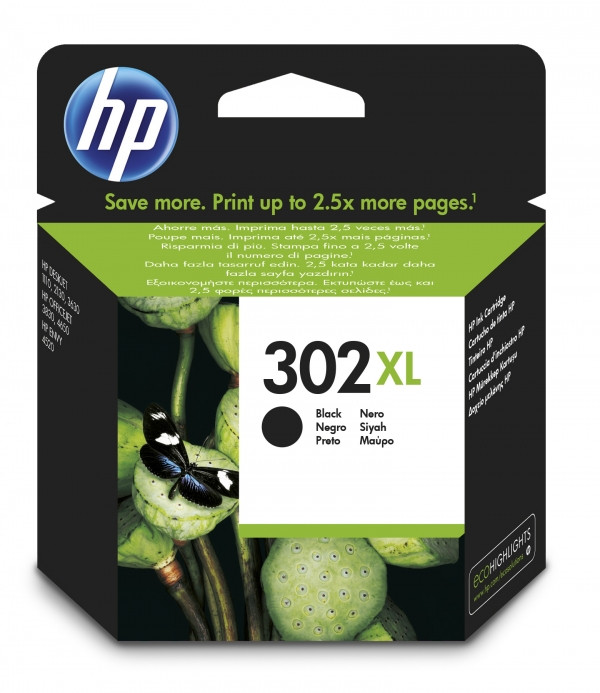 HP 302XL (F6U68AE) high capacity black ink cartridge (original HP) F6U68AE 044452 - 1