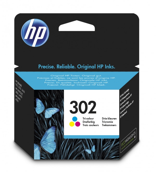 HP 302 (F6U65AE) colour ink cartridge (original HP) F6U65AE 044450 - 1