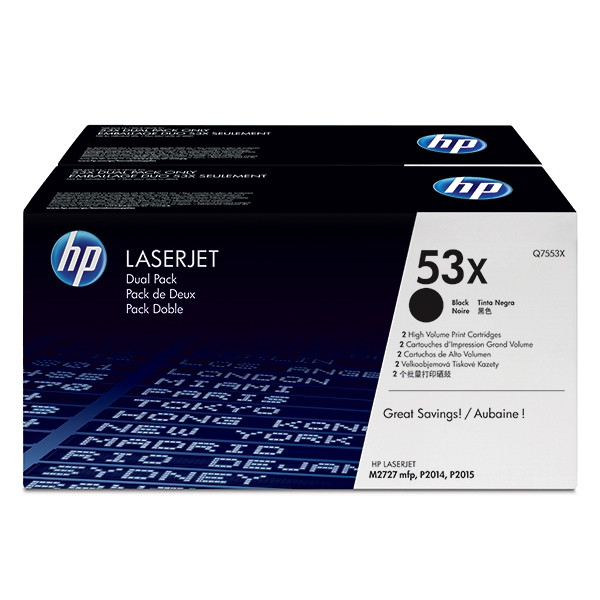 HP 53XD (Q7553XD) high capacity black toner 2-pack (original HP) Q7553XD 054078 - 1