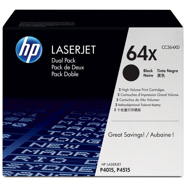 HP 64XD (CC364XD) high capacity black toner 2-pack (original HP) 039910 - 1