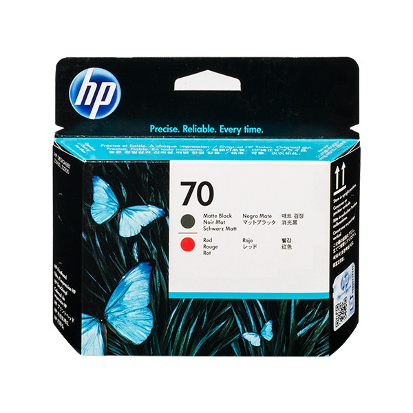 HP 70 (C9409A) matte black and red printhead (original HP) C9409A 030486 - 1