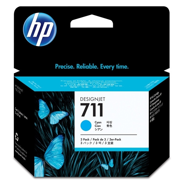 HP 711 (CZ134A) cyan ink cartridge 3-pack (original HP) CZ134A 044204 - 1