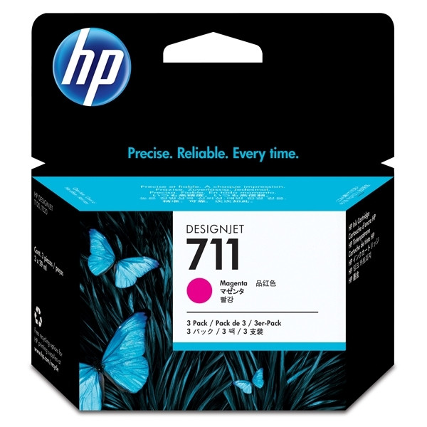 HP 711 (CZ135A) magenta ink cartridge 3-pack (original HP) CZ135A 044206 - 1
