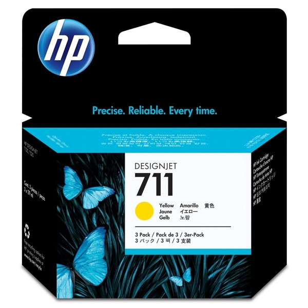 HP 711 (CZ136A) yellow ink cartridge 3-pack (original HP) 044208 - 1