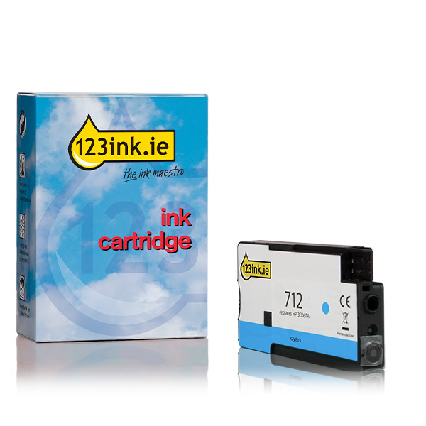 HP 712 (3ED67A) cyan ink cartridge (123ink version) 3ED67AC 093109 - 1
