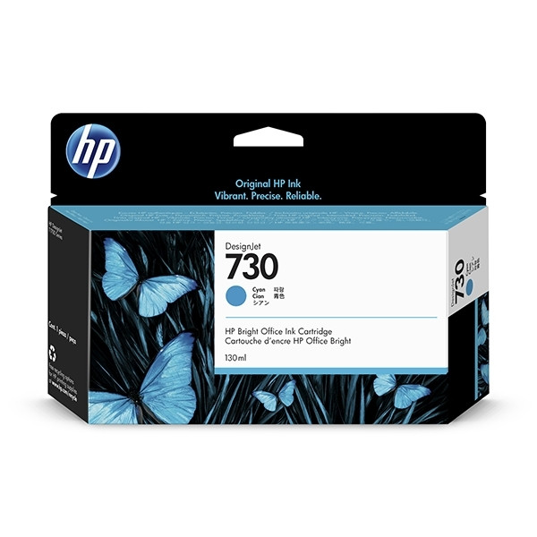 HP 730 (P2V62A) cyan ink cartridge (original HP) P2V62A 055252 - 1