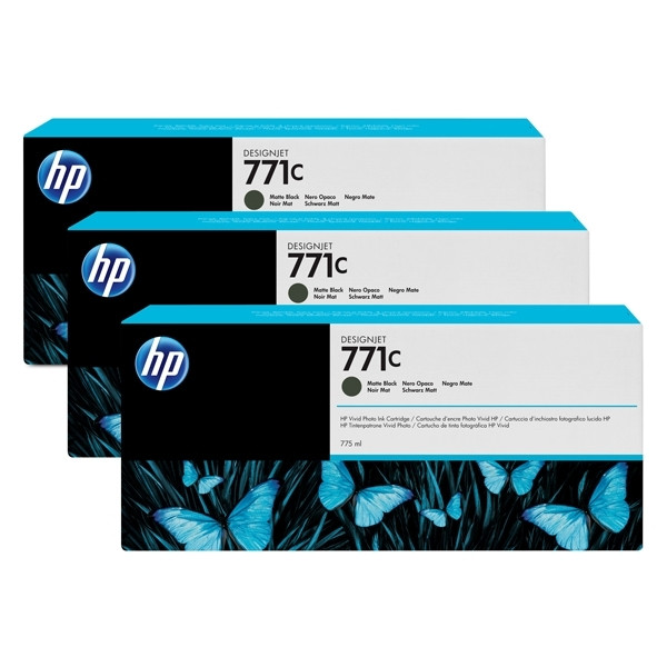 HP 771C (B6Y31A) matte black ink cartridge 3-pack (original HP) 044256 - 1