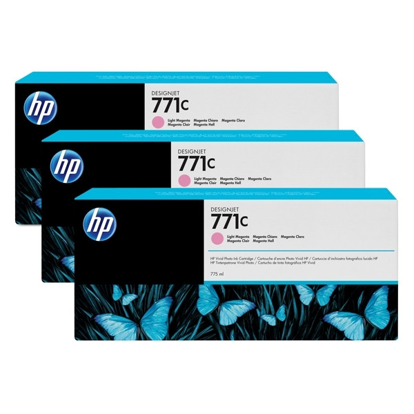HP 771C (B6Y35A) light magenta ink cartridge 3-pack (original HP) B6Y35A 044264 - 1