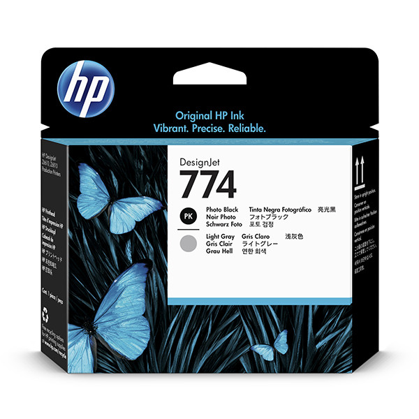 HP 774 (P2W00A) photo black and light grey printhead (original HP) P2W00A 055360 - 1