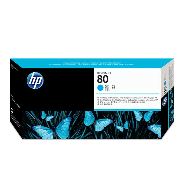 HP 80 (C4821A/AE) cyan printhead and cleaner (original HP) C4821A 031180 - 1