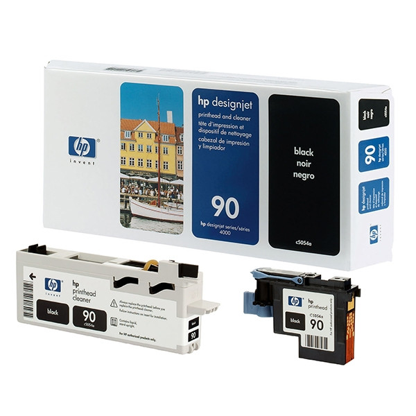 HP 90 (C5054A) black printhead and printhead cleaner (original HP) C5054A 030600 - 1
