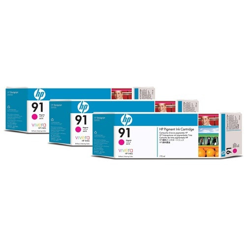 HP 91 (C9484A) magenta ink cartridge 3-pack (original HP) C9484A 030932 - 1