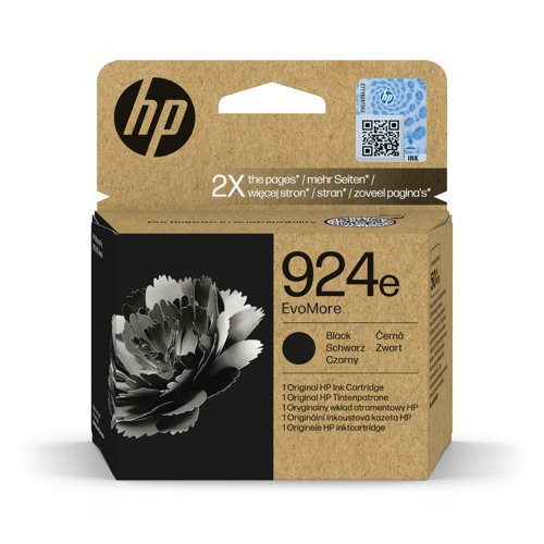 HP 924e EvoMore (4K0V0NE) black ink cartridge (original HP) 093430 - 1