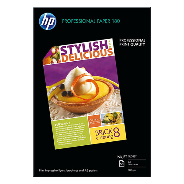 HP C6821A Professional Inkjet Paper, 180g Glossy, A3, 50 sheets C6821A 150320 - 1