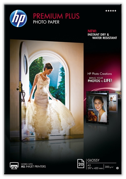 HP CR675A 300gsm A3 Premium Plus Glossy Photo Paper (20 sheets) CR675A 064896 - 1