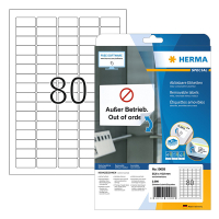 Herma 10003 white A4 removable labels, 35.6mm x 16.9mm (2000 labels) 230636