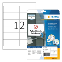 Herma 10017 white A4 removable labels, 99.1mm x 42.3mm (300 labels) 10017 230620