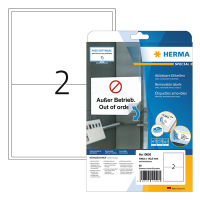 Herma 10020 white A4 removable labels, 199.6mm x 143.5mm (50 labels) 230633