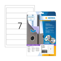 Herma 10155 white A4 removable wide printable spine labels, 38mm x 192mm (175 labels) 230870