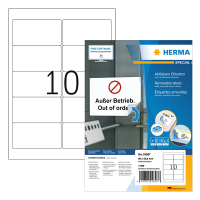 Herma 10307 white A4 removable labels, 96mm x 50.8mm (1000 labels) 230610
