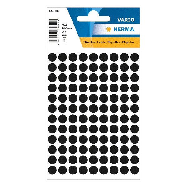 Herma 1849 black marking dots, Ø 8mm (540 labels) 1849 230422 - 1
