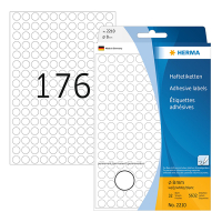 Herma 2210 round white multipurpose labels, Ø 8mm (5,632 labels) 230723