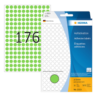 Herma 2215 round green multipurpose labels, Ø 8mm (5,632 labels) 230721