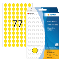 Herma 2231 round yellow multipurpose labels, Ø 13mm (2,464 labels) 230701