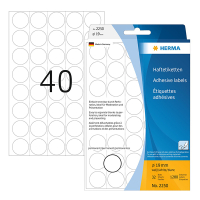 Herma 2250 round white multipurpose labels, Ø 19mm (1,280 labels) 230710