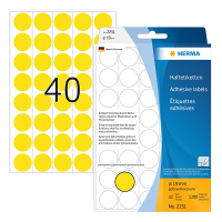 Herma 2251 yellow multi-purpose labels, Ø 19mm (1,280 labels) 230707