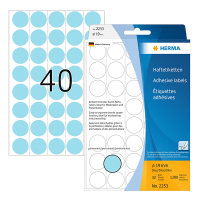 Herma 2253 round blue multipurpose labels, Ø 19mm (1,280 labels) 230706