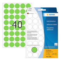 Herma 2255 round green multipurpose labels, Ø 19mm (1,280 labels) 230708
