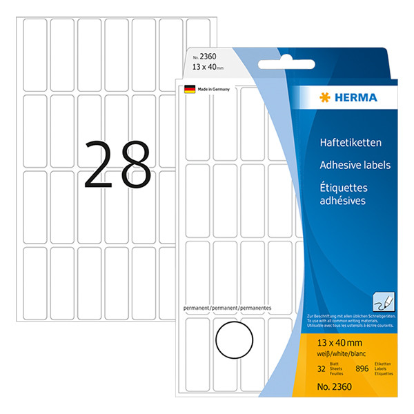 Herma 2360 white multifunctional labels, 13mm x 40mm (896 labels) 2360 230430 - 1