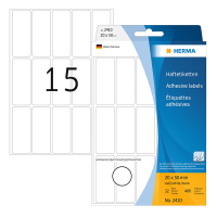 Herma 2410 white multifunctional labels, 20mm x 50mm (480 labels) 230676